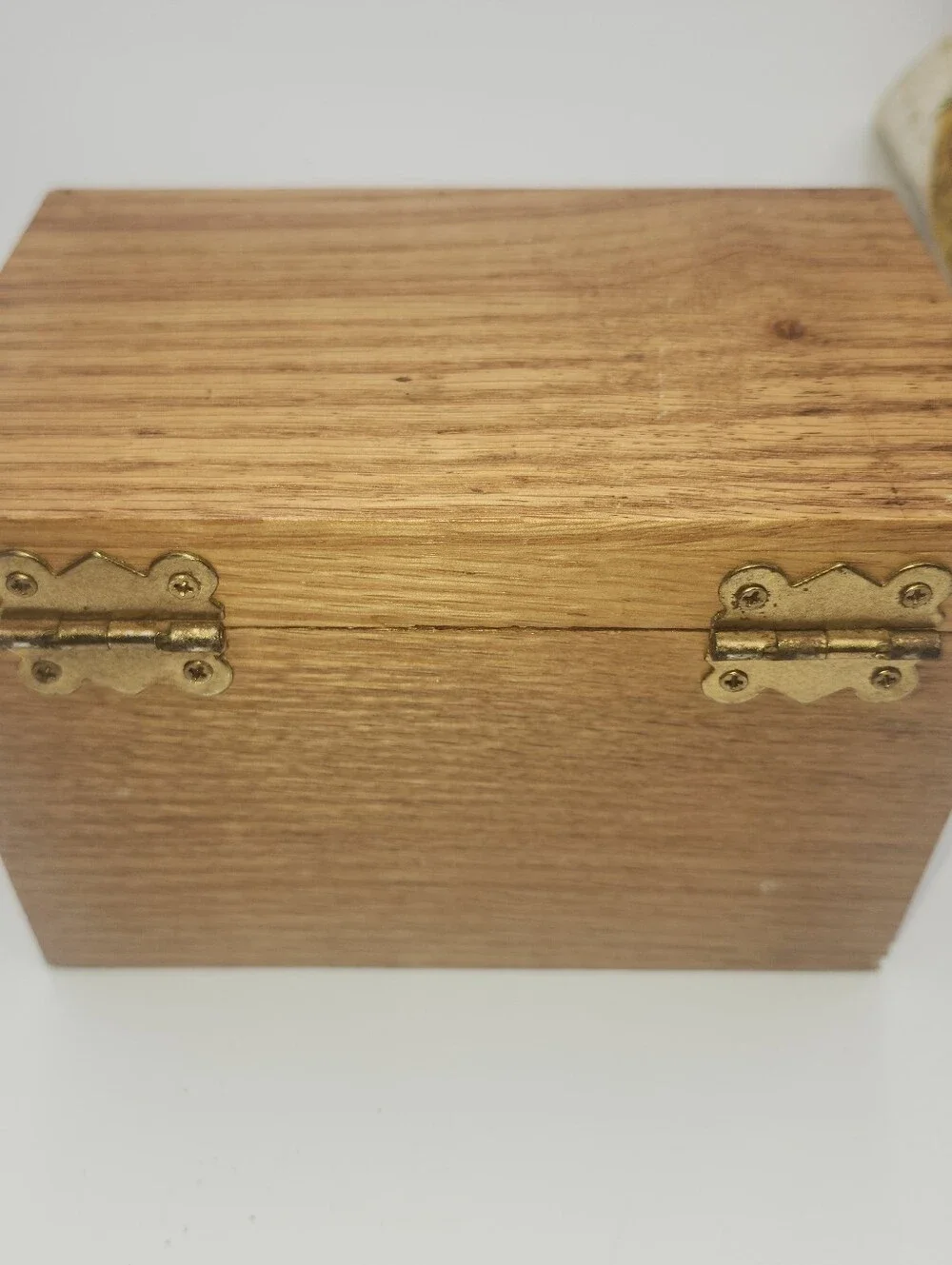 Vintage wood Cat Recipe Box kitchen carved old decor box